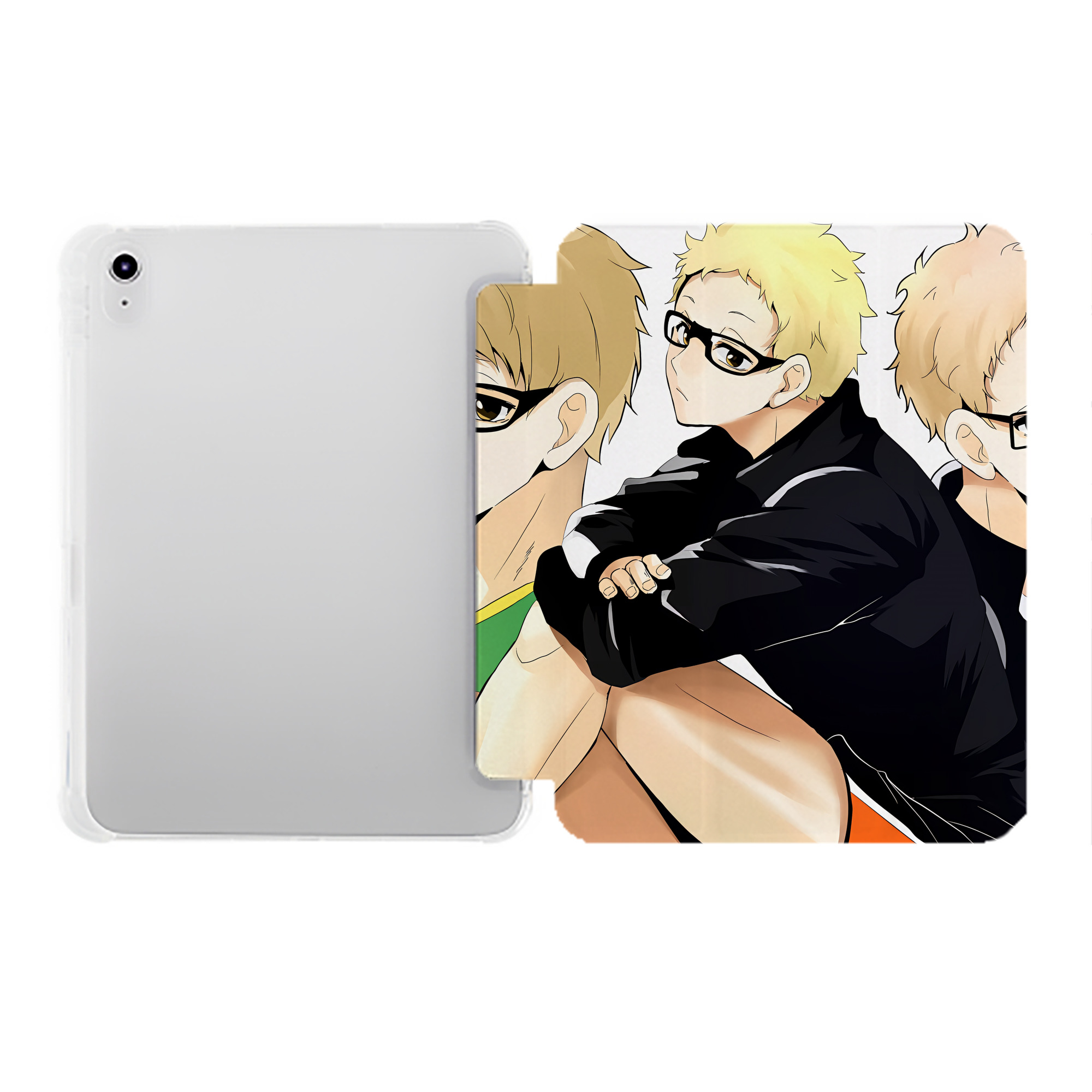 （画像用） ハイキュー!! Haikyu!! IPad ケース ペン収納付き 三つ折りスタンド PUレザー×シリコン 対応機種9.5/10.5/10.9インチ